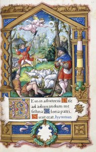 Zwiastowanie pasterzom z Księgi Godzin sporządzonej dla Franciszka I, ok. 1532-1540 autorstwa French School