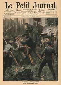Zachowanie Apaczów, ilustracja z „Le Petit Journal”, dodatek illustre, 19 maja 1907 autorstwa French School