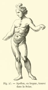 Apollo z brązu znaleziony w Sekwanie (rycina) autorstwa French School