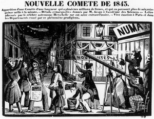 Pojawienie się komety w Paryżu w 1843 r. - grawerowanie autorstwa French School