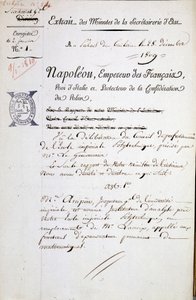 Mianowanie przez Napoleona André Marie Ampère na inspektora Politechniki - Wyróżnienie obowiązkowe: Archiwum Biblii. z Politechniki Ecole autorstwa French School