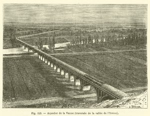 Akwedukt Vanne, przecinający dolinę Yonne (rycina) autorstwa French School