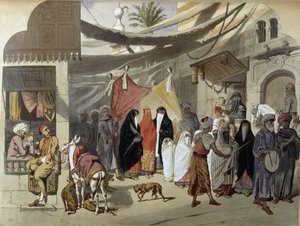 Arabskie małżeństwo w Kairze - w „”Nowoczesnym Egipcie””, Henri de Amount, v.1870 autorstwa French School