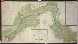 Obszar wokół Sas van Gent i Filipin, Holandia, 1747 (pióro, atrament i toaleta na papierze) autorstwa French School