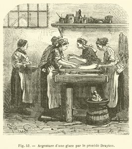 Srebrzenie lustra metodą Drayton (grawerowanie) autorstwa French School