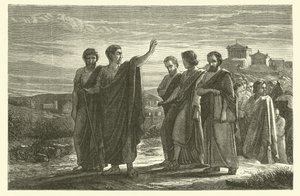 Arystoteles wygnany z Aten wraz z uczniami (rycina) autorstwa French School