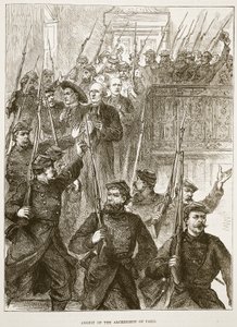 Aresztowanie arcybiskupa Paryża, marzec 1871, ilustracja z Cassells History of the War between France and Germany, 1870-1871 autorstwa French School