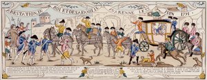 Aresztowanie króla i jego rodziny w Varennes 22 czerwca 1791 r autorstwa French School
