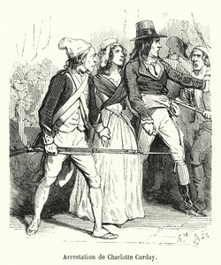 Aresztowanie Charlotte Corday (grawerowanie) autorstwa French School