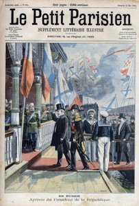 Przybycie prezydenta Republiki Francuskiej Emila Loubeta (1838-1929) do Rosji w „Le petit Parisien”” autorstwa French School