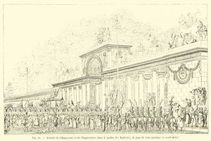 Przybycie cesarza i cesarzowej do Ogrodu Tuileries, w dniu ślubu, 2 kwietnia 1810 r. autorstwa French School