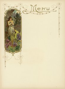 Art Nouveau projekt dla menu autorstwa French School