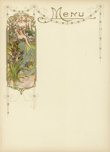 Art Nouveau projekt dla menu autorstwa French School