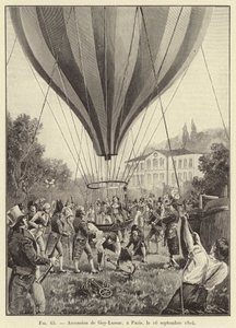 Wniebowstąpienie Gay-Lussaca w Paryżu, 16 września 1804 r. (rycina) autorstwa French School