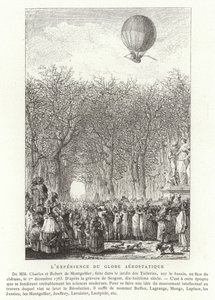 Wejście na Montgolfier Brothers Aerostatic Globe, Paryż, 1 grudnia 1783 autorstwa French School