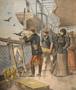 Na morzu, ilustracja z Le Petit Journal: Supplement illustre, 10 kwietnia 1898 r. autorstwa French School