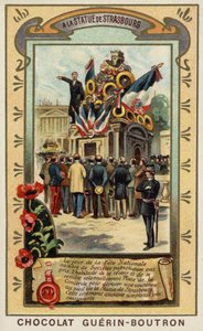 Pod pomnikiem w Strasburgu, Place de la Concorde, Paryż (chromolitho) autorstwa French School
