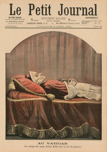 W Watykanie, papież Leon XIII leżący, ilustracja na okładce z „Le Petit Journal”, dodatek ilustr., 2 sierpnia 1903