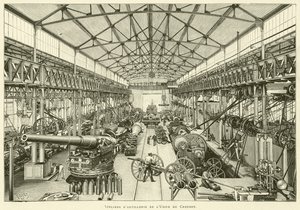 Warsztaty artyleryjskie fabryki Creusot (grafika) autorstwa French School