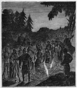 Ateshgah of Baku - Atechgah (dom strażacki w pobliżu Baku) (świątynia wyznawców ognia w Azerbejdżanie) Grawerowanie w „”Nauki dostępne dla wszystkich – popularna fizyka i chemia”” autorstwa Alexis Clerc – koniec XIX wieku. Prywatna kolekcja. autorstwa French School