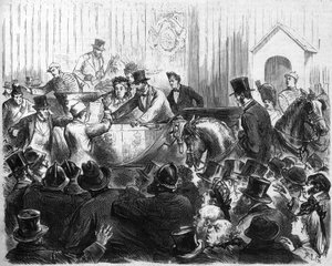 Atak na królową Anglii Wiktorię (1819-1901) autorstwa French School