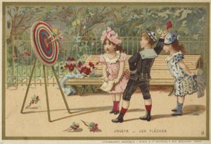 Karty Au Bon Marche z grami dla dzieci autorstwa French School
