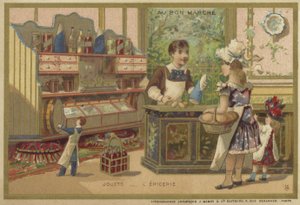 Karty Au Bon Marche z grami dla dzieci autorstwa French School