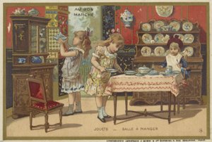 Karty Au Bon Marche z grami dla dzieci autorstwa French School