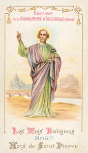 Sierpień, miesiąc św. Piotra (chromolitho) autorstwa French School