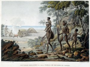 Podróżująca rodzina australijskich Aborygenów autorstwa French School