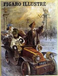 Automobile Dion-Bouton 1905 oraz płaszcze i futra Grunwaldt - w „Le Figaro Illustré”, grudzień 1904 autorstwa French School