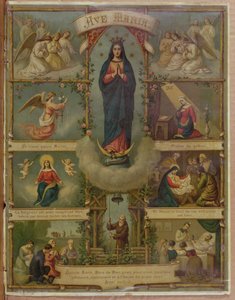 Karta modlitewna Ave Maria autorstwa French School