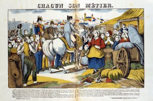 Po powrocie z wyspy Elba Napoleon został entuzjastycznie przywitany przez Francuzów. Obraz Epinal autorstwa French School