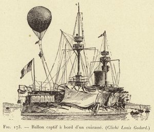 Balon w niewoli na pokładzie kirysu autorstwa French School
