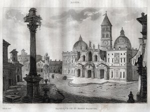 Basilica di Santa Maria Maggiore - Rzym - Bazylika Santa Maria Maggiore (Bazylika Santa Maria Maggiore) Rzym - Rycina z „” Malownicze Włochy ”” - Historyczne i opisowe malarstwo Włoch ”” M. de Norvins, Ch. Nodier 1834- 1836. autorstwa French School