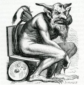 Belphegor, ilustracja z Dictionnaire Infernal autorstwa Jacquesa Albina Simona Collina de Plancy, 1863 autorstwa French School