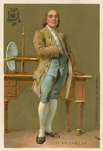 Benjamin Franklin, amerykański naukowiec, wynalazca i polityk. Karta edukacyjna.