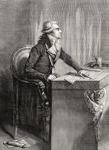 Bertrand Barere de Vieuzac, z „Histoire de la Revolution Francaise” Louisa Blanca (1811-82) autorstwa French School