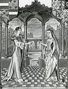 Zaręczyny Maksymiliana I i Marii, księżnej Burgundii w 1477 r., według obrazu w Chroniques de Flandre autorstwa French School