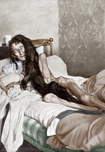 Blanche Monnier w szpitalu, Poitiers, czerwiec 1901 (druk) autorstwa French School