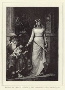 Blanche of Castille, królowa małżonka Ludwika VIII Francji i matka Ludwika IX autorstwa French School