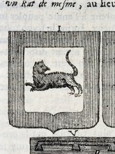 Blazon włoskiego pułku piechoty w „”La Vraye and Perfect Science of Arms or the Herbial Index”” Pierre Palliot autorstwa French School