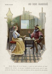 Sinobrody zabrania żonie wejść do swojego pokoju (chromolitho) autorstwa French School