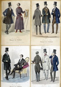 Tablice ilustrujące modę męską z „Journal des tailors” z 1848 r. autorstwa French School