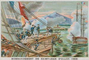 Bombardowanie San Juan de Ulua w Meksyku przez Francuzów, 1838 autorstwa French School