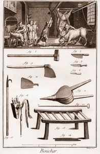 Boucher - Butchery - Butchery - „” The Great Encyclopedia lub Dictionnaire Raisonne des Sciences, des Arts et des Metiers” (Encyklopedia lub słownik nauk, sztuki i zawodów) autorstwa Denisa Diderota (1713-1784) i Jeana d