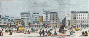 Boulevard Saint-Denis strona południowa - Rue Saint Martin - Grawerowanie w „Tableau-de-Paris” autorstwa Edmonda Texiera 1852 autorstwa French School