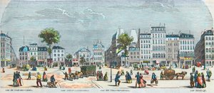Boulevard des Filles du Calvaire i Boulevard du Temple - Rue Pont aux Choux - Rue des Filles-du-Calvaire - Rue Saintonge - Grawerowane w „Tableau-de-Paris” przez Edmonda Texiera 1852 autorstwa French School