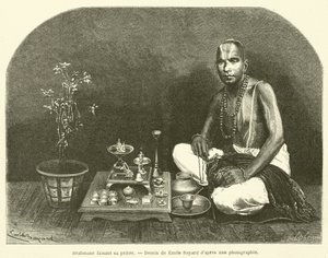 Modlitwa brahmana (grawerowanie) autorstwa French School
