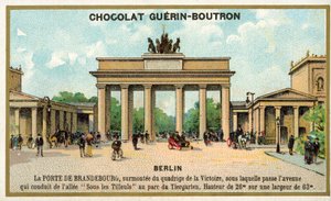 Brama Brandenburska, Berlin (chromolitho) autorstwa French School